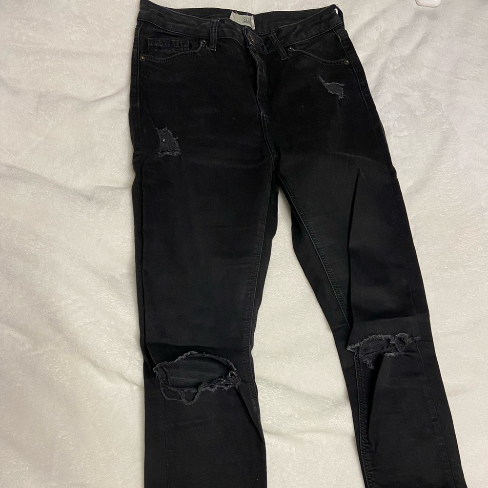 ‘Jamie’ black skinny jeans from top shop with rips